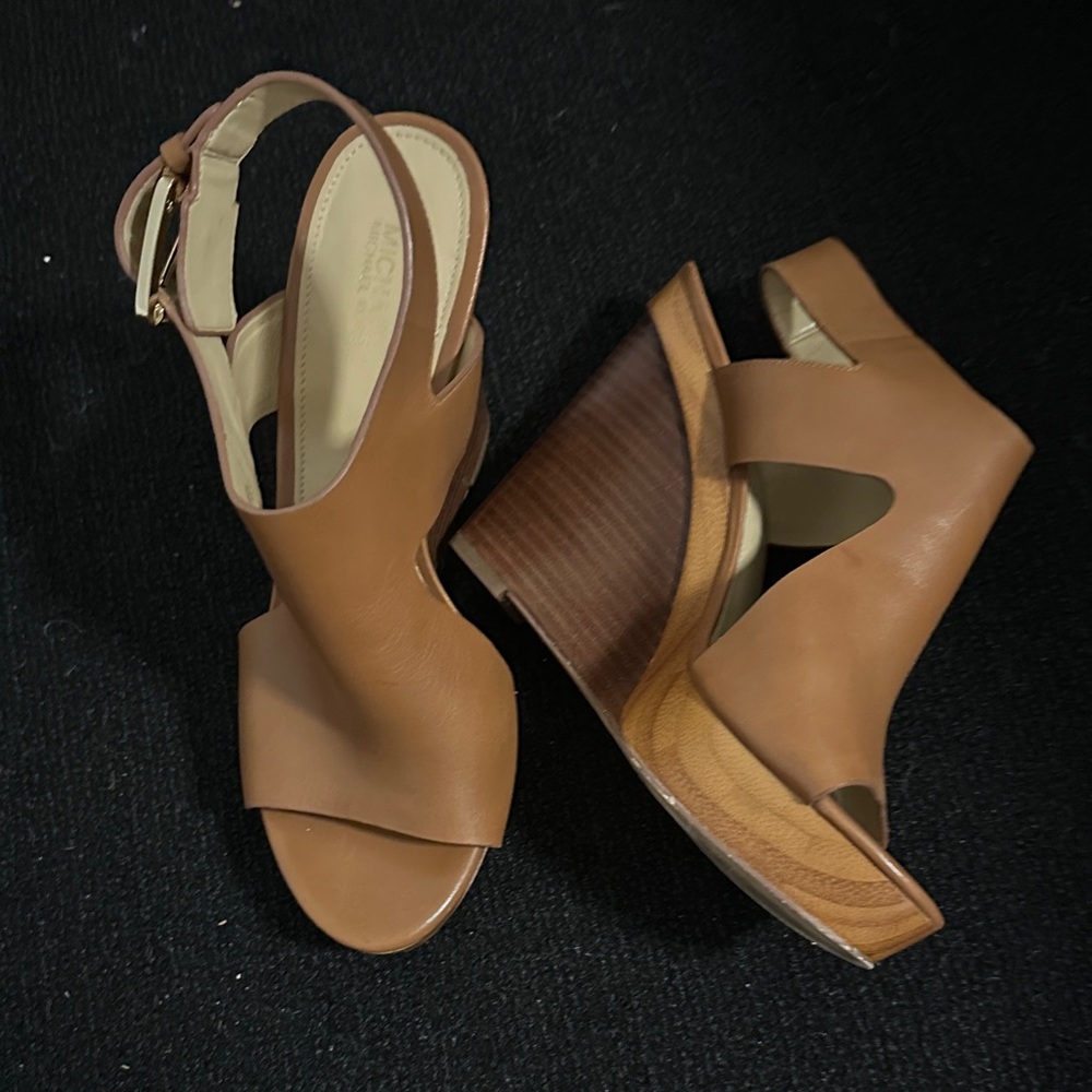 MICHAEL Michael Kors Brown Leather Wedges
